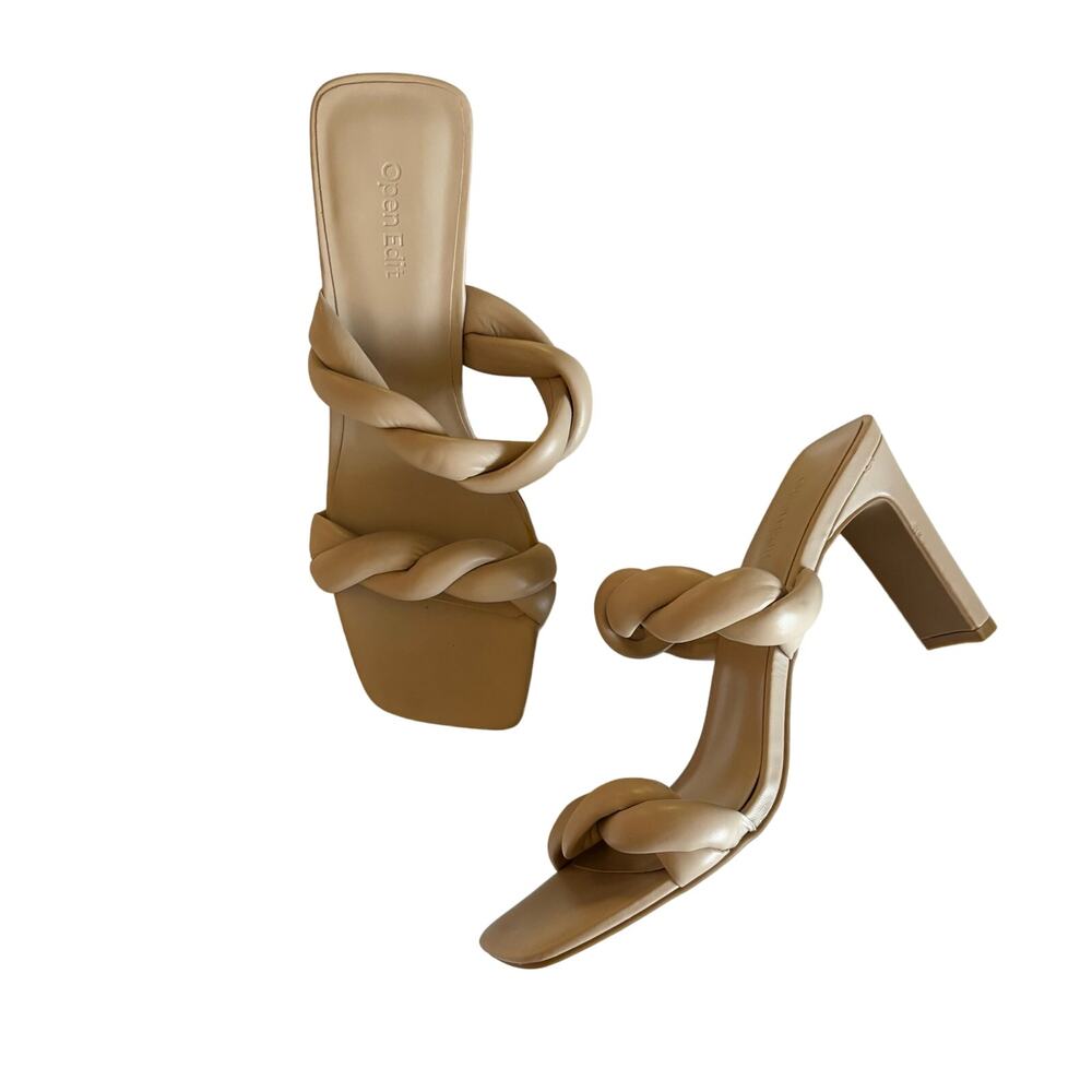 Open Edit Women's Remmy Beige Braided Twist
Strappy Sandals Size 9